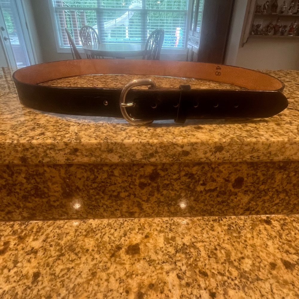 Men’s Belt Leather Eagle Tooled Hand Finished Black  Size 48